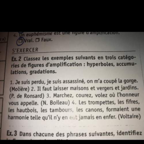Pouvez-vous m’aider s’il vous plaît pour cet exercice de français . : )